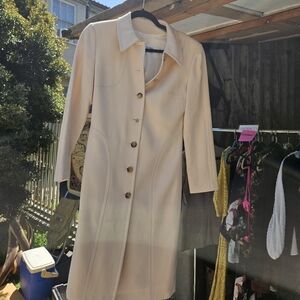 VINTAGE CREAM CERRUTI COAT /LONG BLAZER  US6